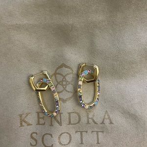 Kendra Scott Devin Crystal Link Earrings in Gold Pastel Mix
